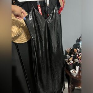 faux latex SHEIN midi dress
